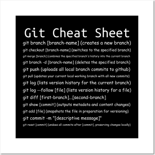 Git Cheat Sheet Black Posters and Art